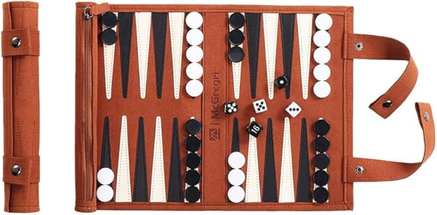 Backgammon Game Set – Portable Roll-Up Travel Edition