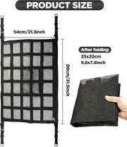 Car Ceiling Cargo Net Pocket – Adjustable Double-Layer Mesh Roof Organizer