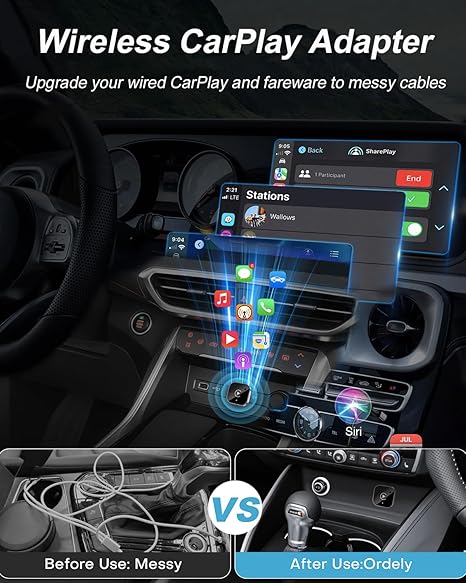 🚗 2025 Upgraded Mini Wireless CarPlay & Android Auto Adapter – Go Wireless in Seconds! 📱✨