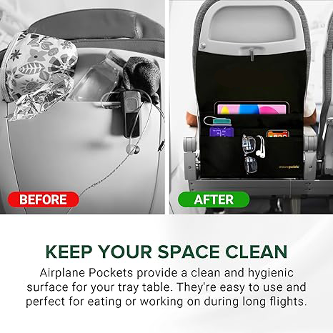 Airplane Pockets – Seat Back Organizer & Tray Table Cover