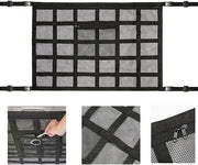 Car Ceiling Cargo Net Pocket – Adjustable Double-Layer Mesh Roof Organizer