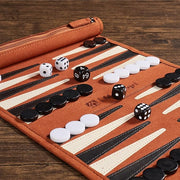 Backgammon Game Set – Portable Roll-Up Travel Edition