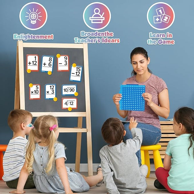Math Flash Cards + Pop Bubble Board Learning Set