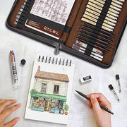 58PCS Art Drawing Supplies Kit with Leather Case