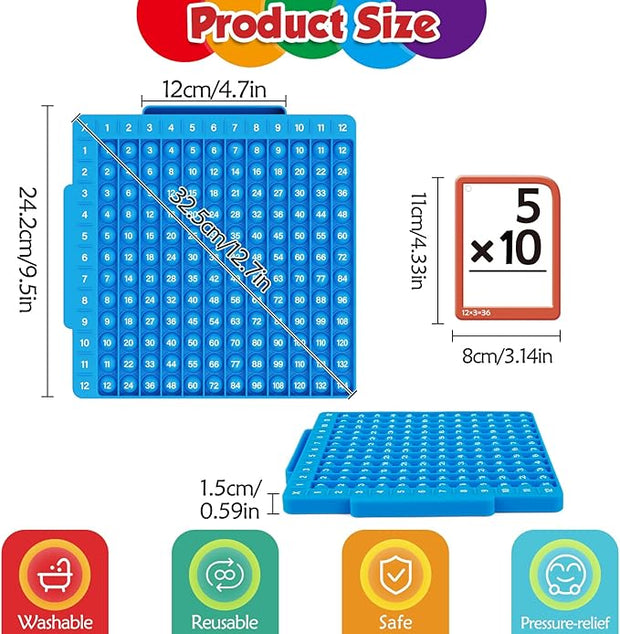 Math Flash Cards + Pop Bubble Board Learning Set
