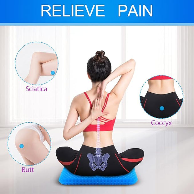 🪑 Large Gel Seat Cushion – Extra-Thick Comfort for Office Workers & Long Sitters 💼🧊🧘