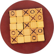 Wooden Tic Tac Toe Game – Classic Fun for Kids, Friends & Coffee Table Play! 🧩👨‍👩‍👧‍👦