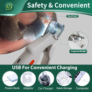 2-in-1 Cat & Dog Nail Clippers with LED Light and Grinder – USB Rechargeable