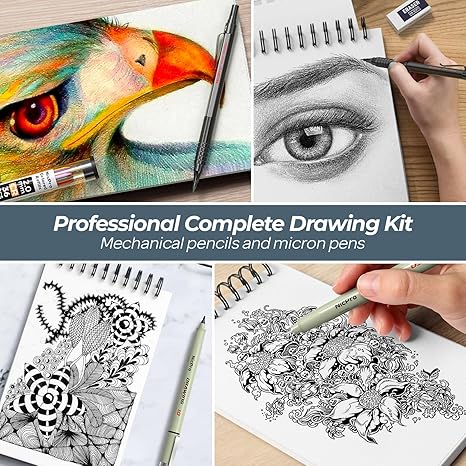 58PCS Art Drawing Supplies Kit with Leather Case