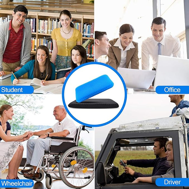 🪑 Large Gel Seat Cushion – Extra-Thick Comfort for Office Workers & Long Sitters 💼🧊🧘