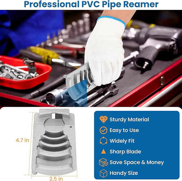 🔧 PVC Pipe Reamer Deburring Tool – Professional Chamfering Tool for Plastic Pipes with HSS Blades, Ergonomic Grip &amp; Wide Compatibility
