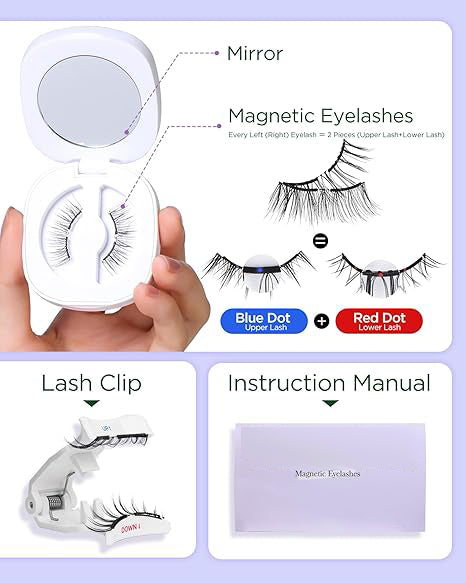 ✨ Magnetic Eyelashes – No Glue, Lightweight &amp; Reusable Lashes with Applicator for Effortless Beauty