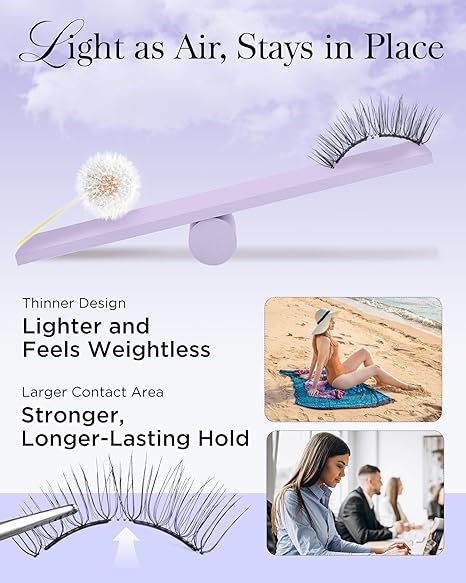 ✨ Magnetic Eyelashes – No Glue, Lightweight &amp; Reusable Lashes with Applicator for Effortless Beauty