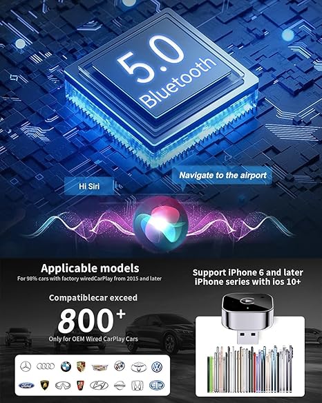 🚗 2025 Upgraded Mini Wireless CarPlay & Android Auto Adapter – Go Wireless in Seconds! 📱✨