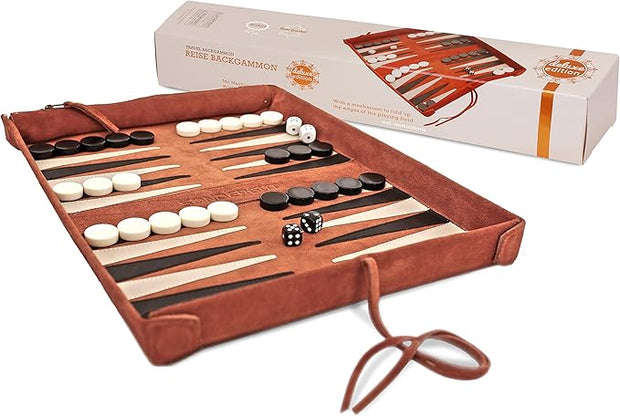 Backgammon Game Set – Portable Roll-Up Travel Edition