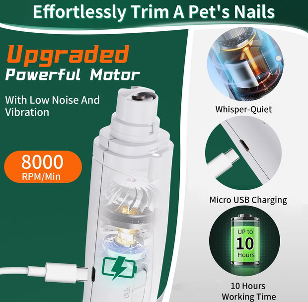 2-in-1 Cat & Dog Nail Clippers with LED Light and Grinder – USB Rechargeable