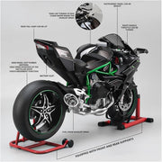 🏍️1/12 Alloy Kawasaki H2R Motorcycle Model Dynamic Detail. Track-Inspired Style.
