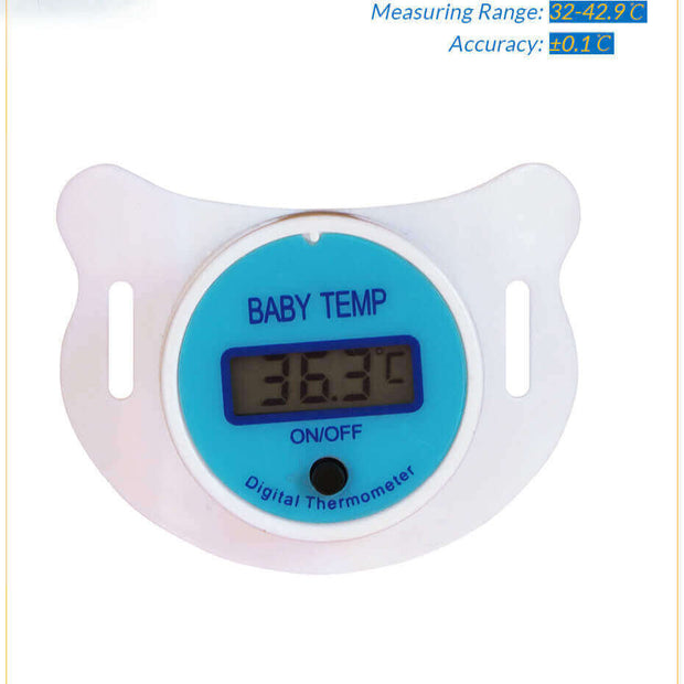 👶 Pacifier Thermometer for Babies – Comfort + Temperature in One